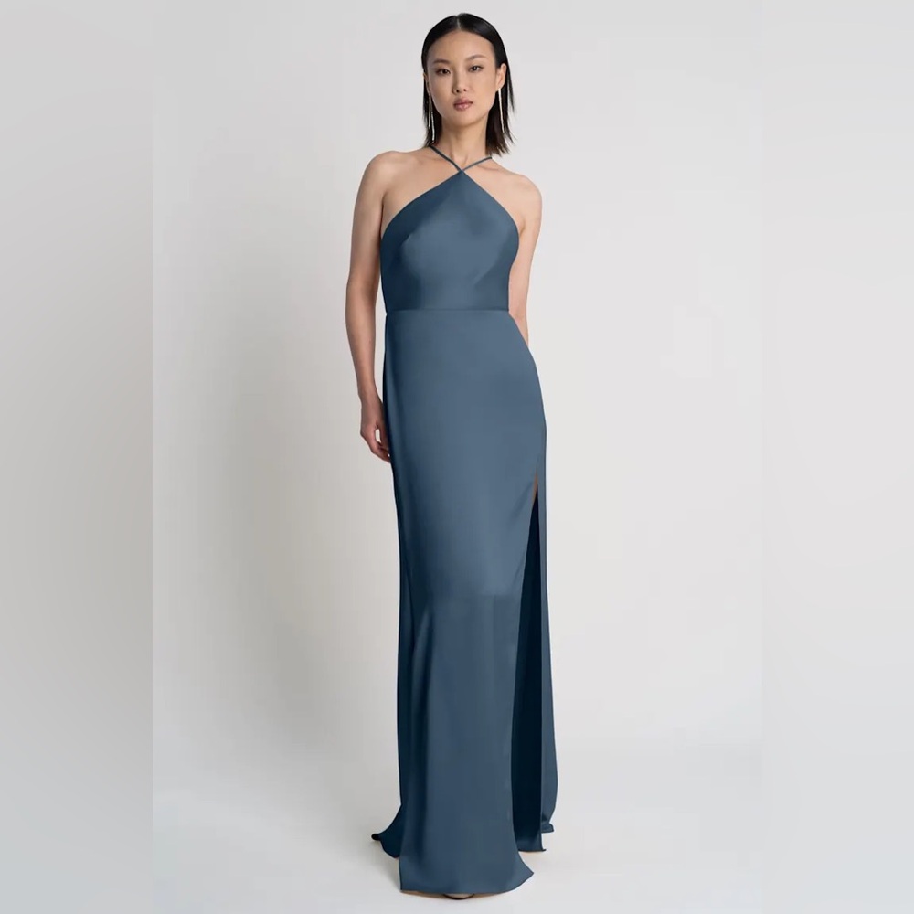 Jenny Yoo Summer Satin Evening Blue Bridesmaid Dress
